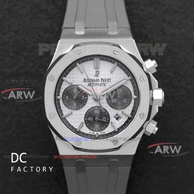 Perfect Replica Audemars Piguet Royal Oak Chronograph Grey Dial Grey Rubber Band 